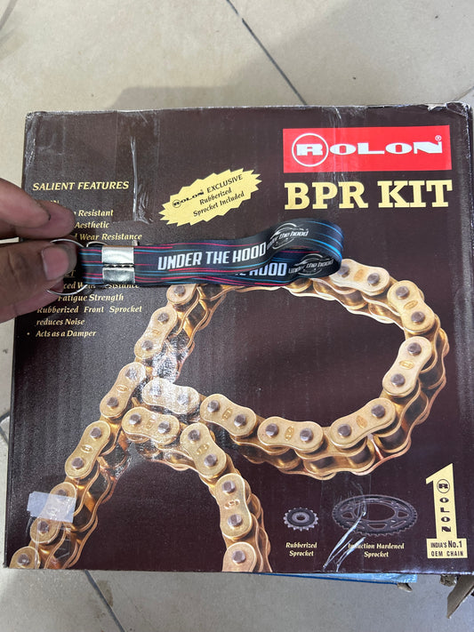 Rolon HXRC 269 Brass X-Ring Chain & Sprocket Kit for Bajaj Dominar 400 (120L / 15T / 45T)