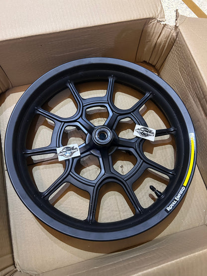 Royal Enfield RAJ00494 / RAJ00494/A – Front Rim Assembly with Sticker, Black – Hunter 350 (HNTR 350) 17 x 3.00 Front Wheel Rim