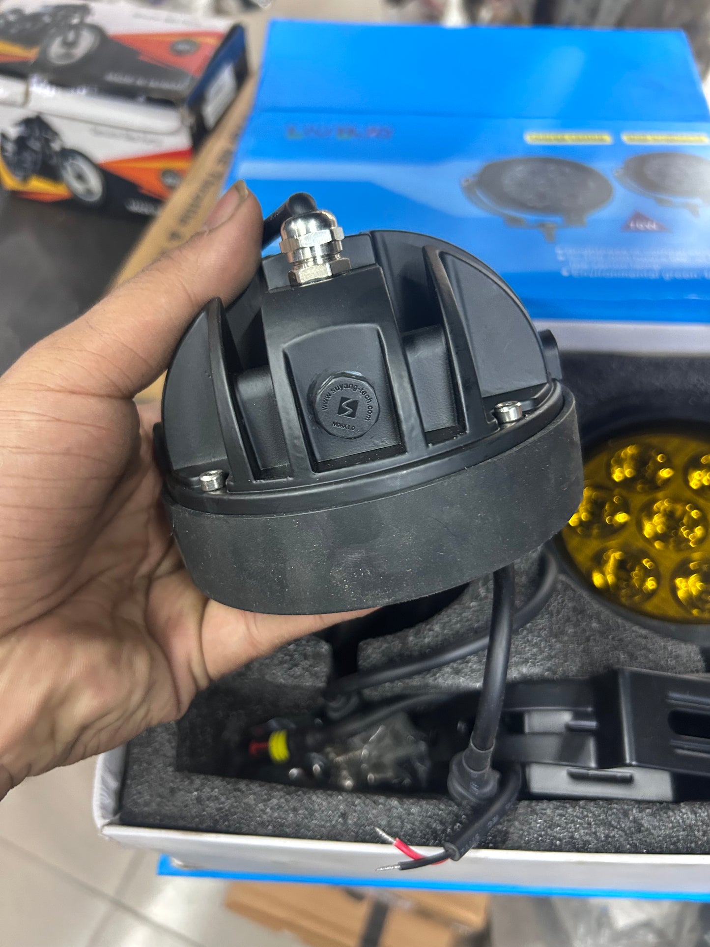 LIU HJG 70W 7-LED Round Fog / Driving Lights (Yellow) – Pair | DC 9–36V | IP68