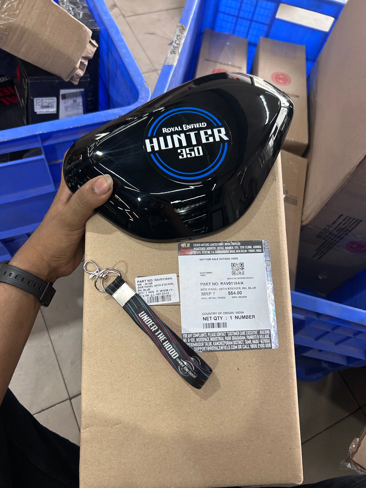 Royal Enfield Side Panel with Sticker RH Blue RAV01164/A for Hunter 350