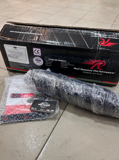 Red Rooster Rumbler Max Black Matte Exhaust for Royal Enfield Hunter 350