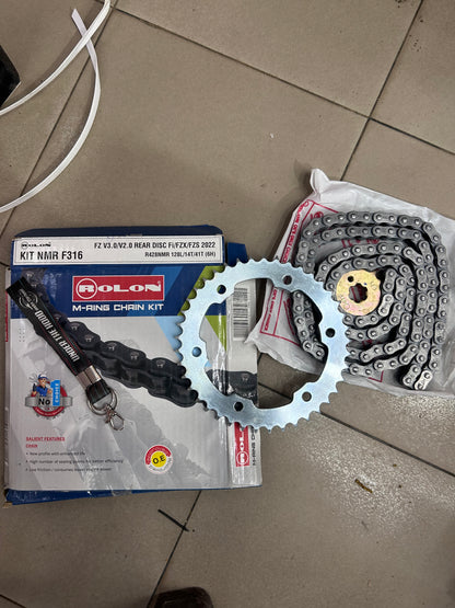 Rolon M-Ring Chain & Sprocket Kit KIT NMR F316 – Yamaha FZ V2 / V3 / V4 Rear Disc FI, FZS FI, FZX 150 (R428NMR 128L, 14T/41T)