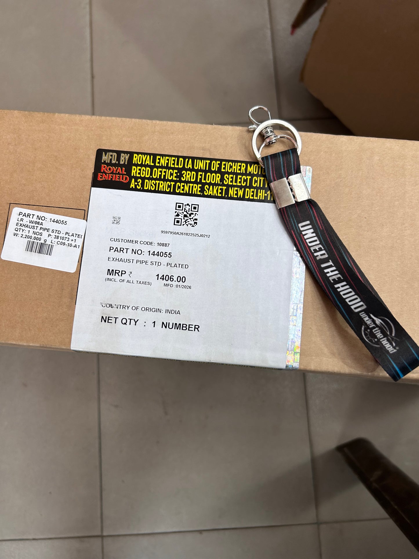 Royal Enfield 144055 – Exhaust Pipe Std Plated (Bend Pipe) for Old Bullet 350 / Deluxe / Machismo / Campus / Electra 4S–5S (Cast-Iron 350 Only)