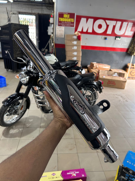 Silmen Indori Silencer with Plate – Direct Fit for Royal Enfield Meteor 350 & Classic Reborn 350 (J-Series)