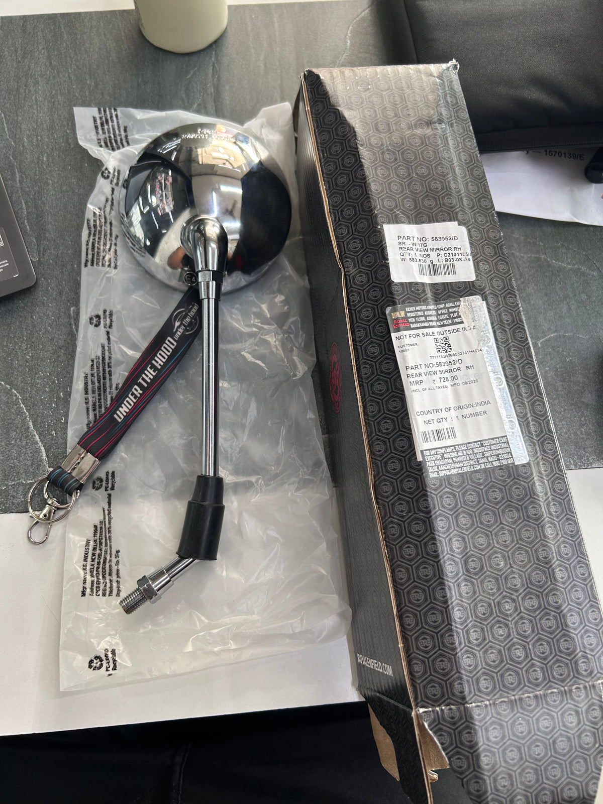 Rear View Mirror Set (LH + RH) for Royal Enfield Classic 350 BS4 – 583952/D + 583953/D (Choose Kit or Single)