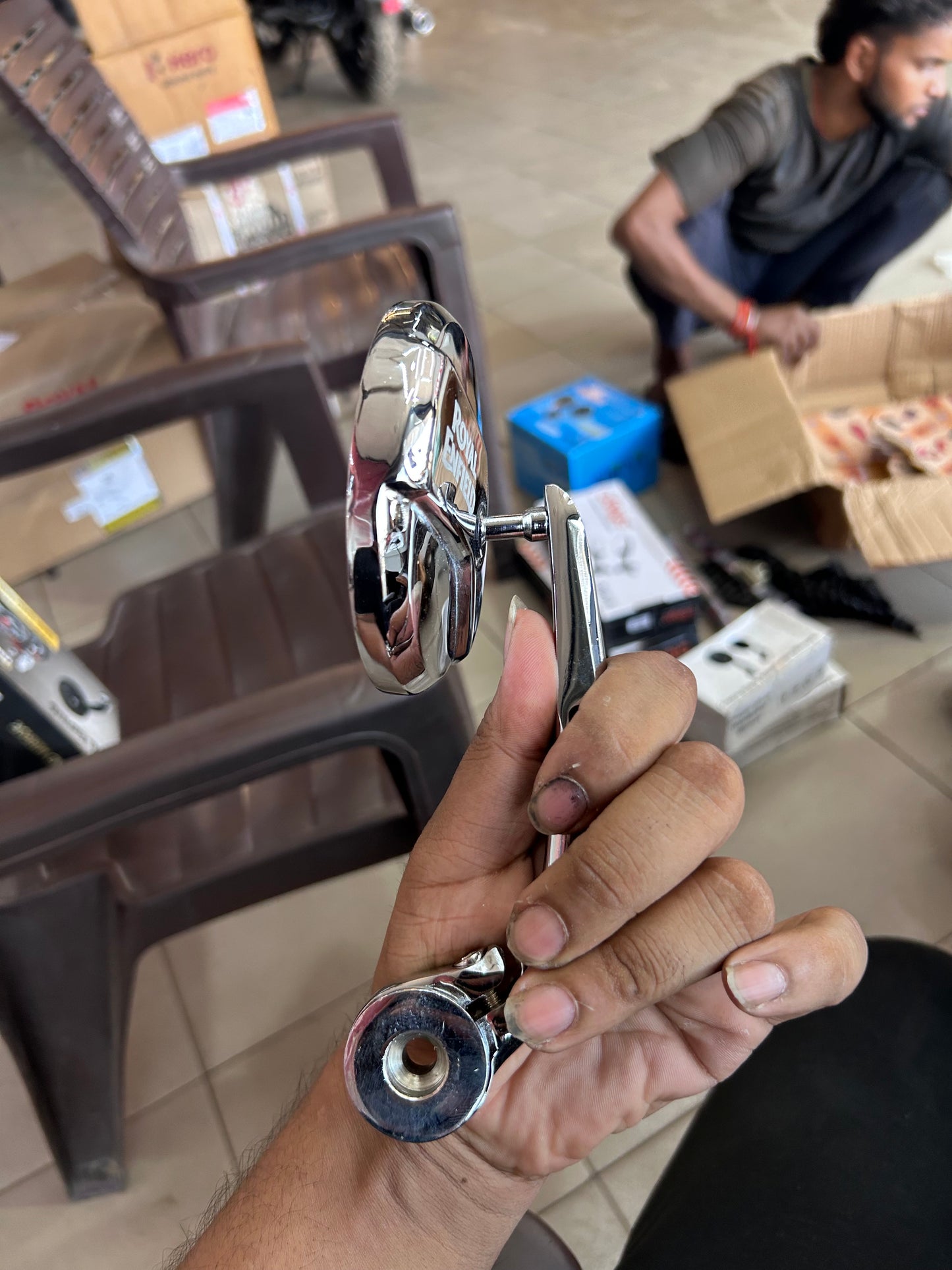 Royal Enfield Replica Bar End Mirror – Universal Fit for Classic, Interceptor, Meteor & More