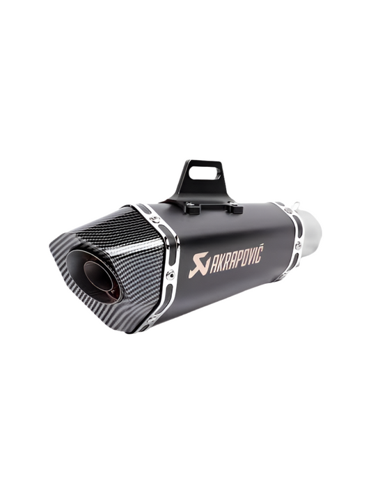 Akrapovic Universal Hexa Cut,Stainless Steel Slip On Exhaust Silencer 36-51 mm Muffler Pipe for All Bikes/Motorcycle (Black carbon tip)