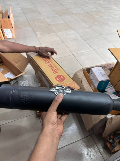 Royal Enfield 1990725 Black Straightcut Silencer-IN — Classic 350 UCE OEM-Style Silencer