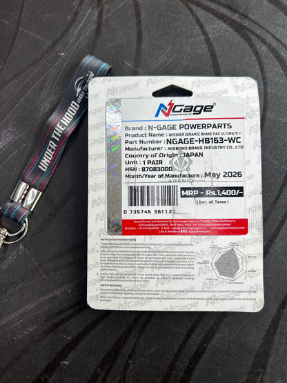 NGage HB 163 Whisker Ceramic Ultimate+ Rear Brake Pads – Interceptor/GT 650, Himalayan 450, Guerrilla 450, Meteor/Hunter 350, KTM Duke/RC, Triumph 400 & More