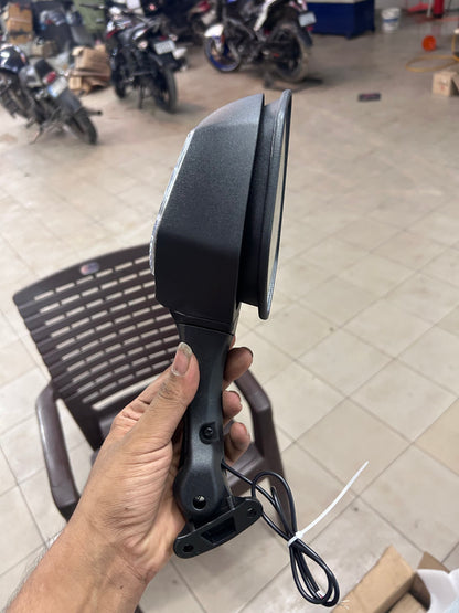 ZX6R MIRROR FOR R15 Rear View Side Mirror With Turn Signal Led Indicators Motorcycle Side Rearview Mirrors Adjustable Compatible With R15-V3, V4 Kawasaki Ninja, Zx-10R Bikes, Pack Of 1