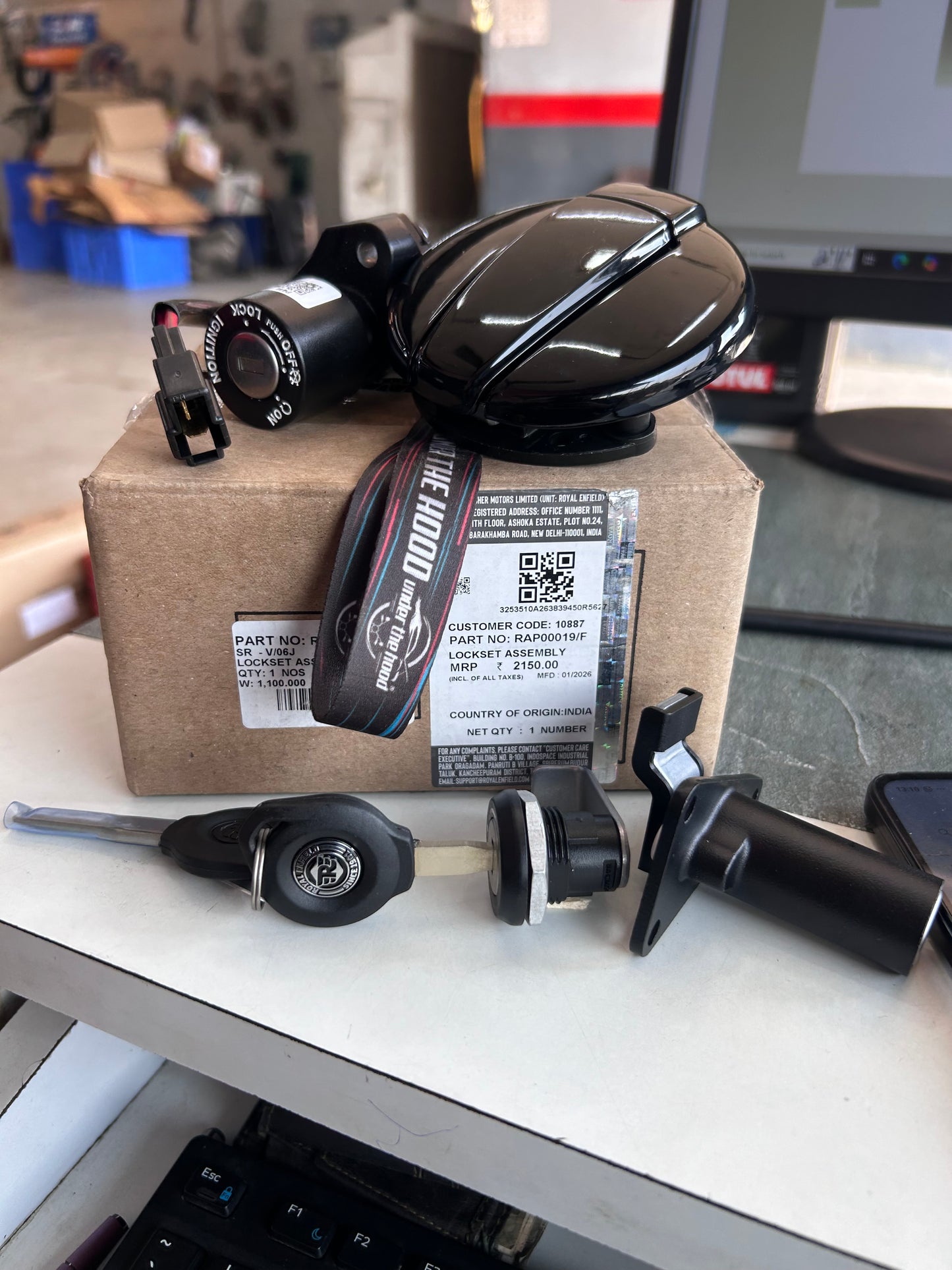 Royal Enfield Lockset Assembly (Common Key Lock Kit) for Shotgun 650 (2024–on) – RAP00019 (Black) (Verify by VIN/old-lock photo)