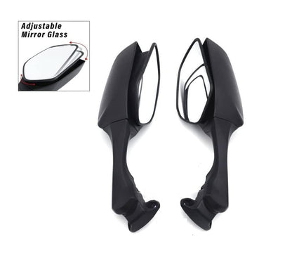 ZX6R MIRROR FOR R15 Rear View Side Mirror With Turn Signal Led Indicators Motorcycle Side Rearview Mirrors Adjustable Compatible With R15-V3, V4 Kawasaki Ninja, Zx-10R Bikes, Pack Of 1