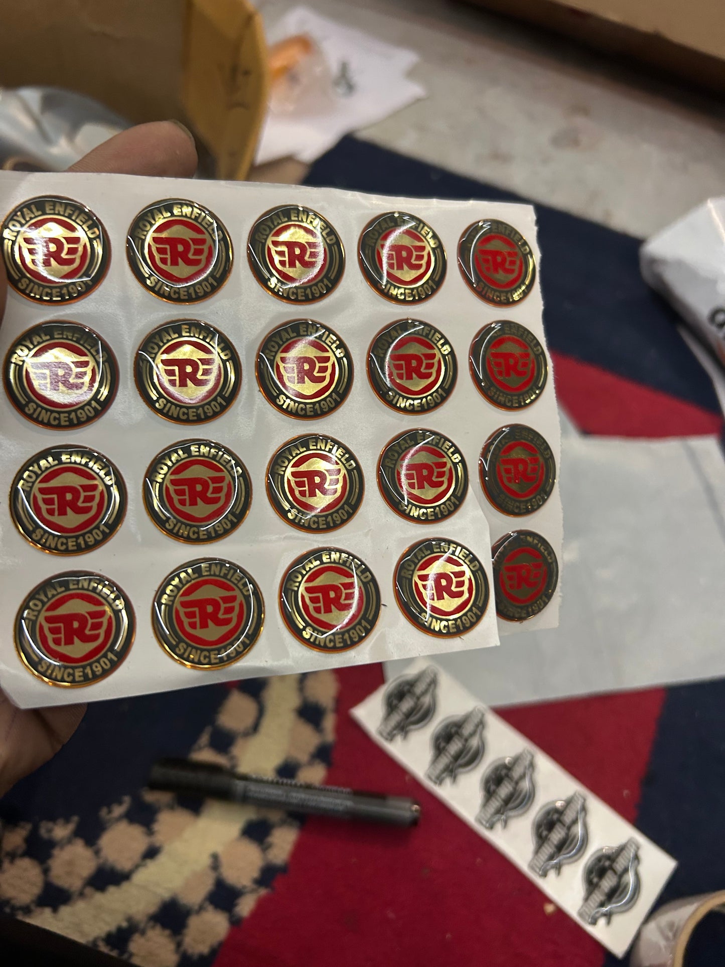 Royal Enfield Key Logo Sticker Set (2 pcs) – OEM‑Style Emblem for UCE Model Keys