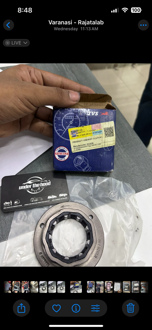 TVS Genuine R1060110 One-Way Starter Clutch – Apache RTR 160/180/200, Radeon, Sport, Star City Plus, Phoenix & Victor