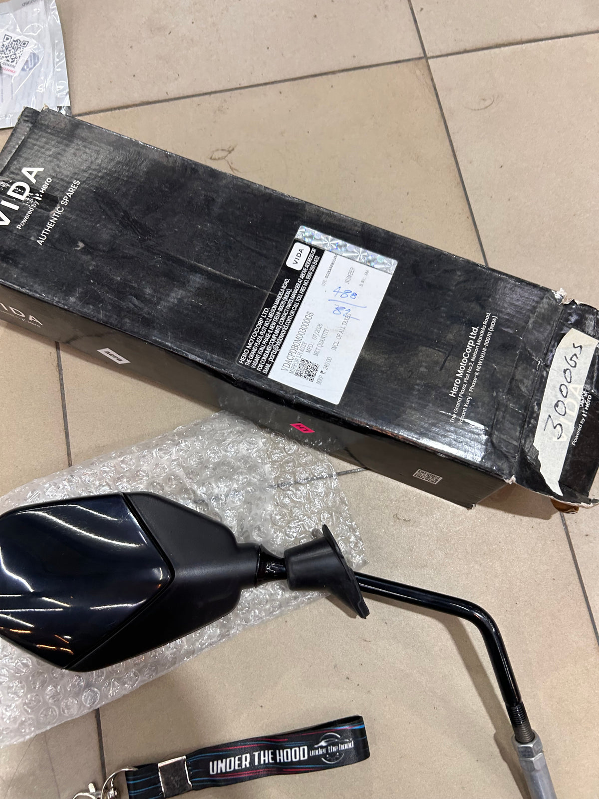Hero VIDA VX2 Left Rear View Mirror Assembly – Genuine – VDACPDB0M003000GS