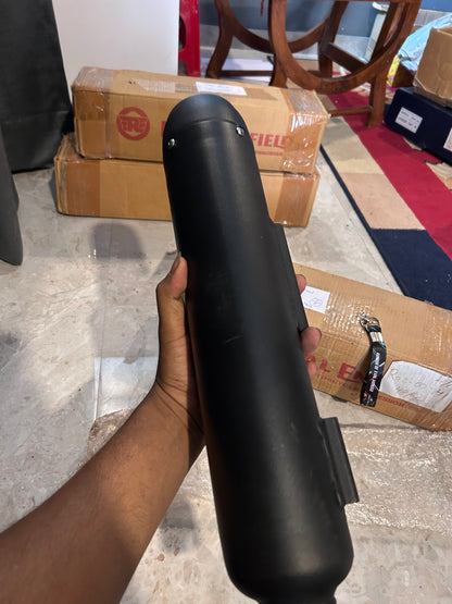 Royal Enfield 1990727 Black Tapered Silencer-IN — OEM Black Exhaust for Classic UCE