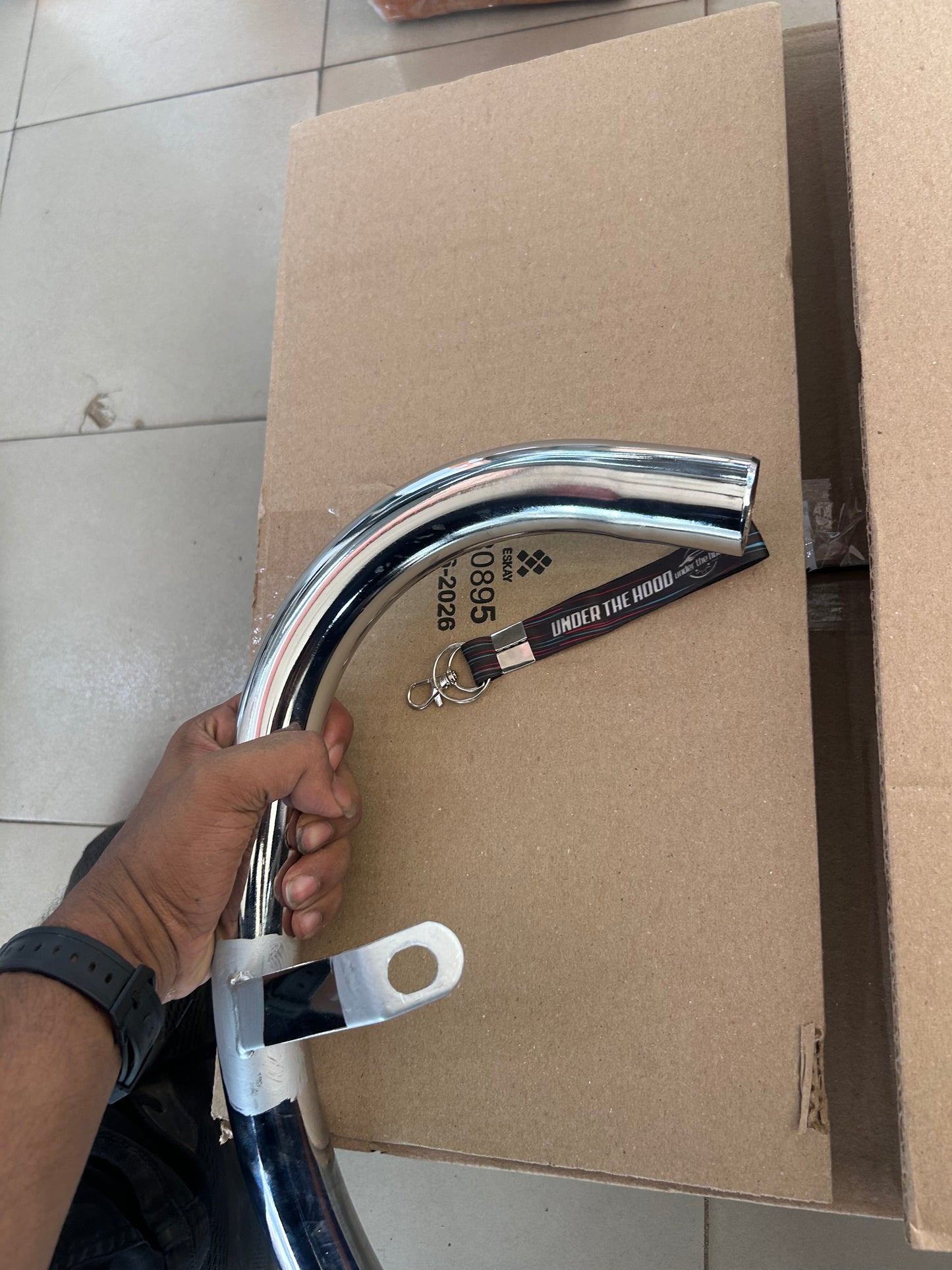 Royal Enfield Bullet 350 Standard, Deluxe, Machismo, Campus & Electra 4S KS Plated Exhaust Pipe 144123/A