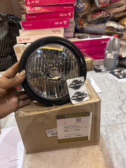 Royal Enfield Headlamp Assembly with Bulb – Matte Black – Classic 350 Reborn (J-Series, BS6) – Part No. RAN00314/A