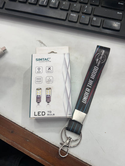 Simtac 360° LED T10 / TD Pilot & Parking Bulbs (Pack of 2, Multi-Colour) – 12V Parking / Tiger Eye / Number Plate Upgrade