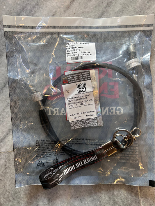 Speedometer Cable Complete (Front Wheel Driven) for Classic 350/500 UCE, Bullet 350/500 UCE, Electra 350 UCE – 145980/D (Approx 80cm, Mechanical Speedo)