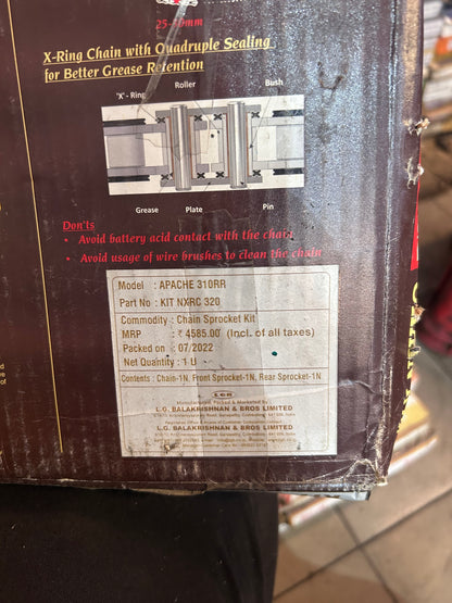 Rolon KIT NXRC 320 Brass Premium X-Ring Chain Sprocket Kit for Apache 310RR & BMW G310 Series