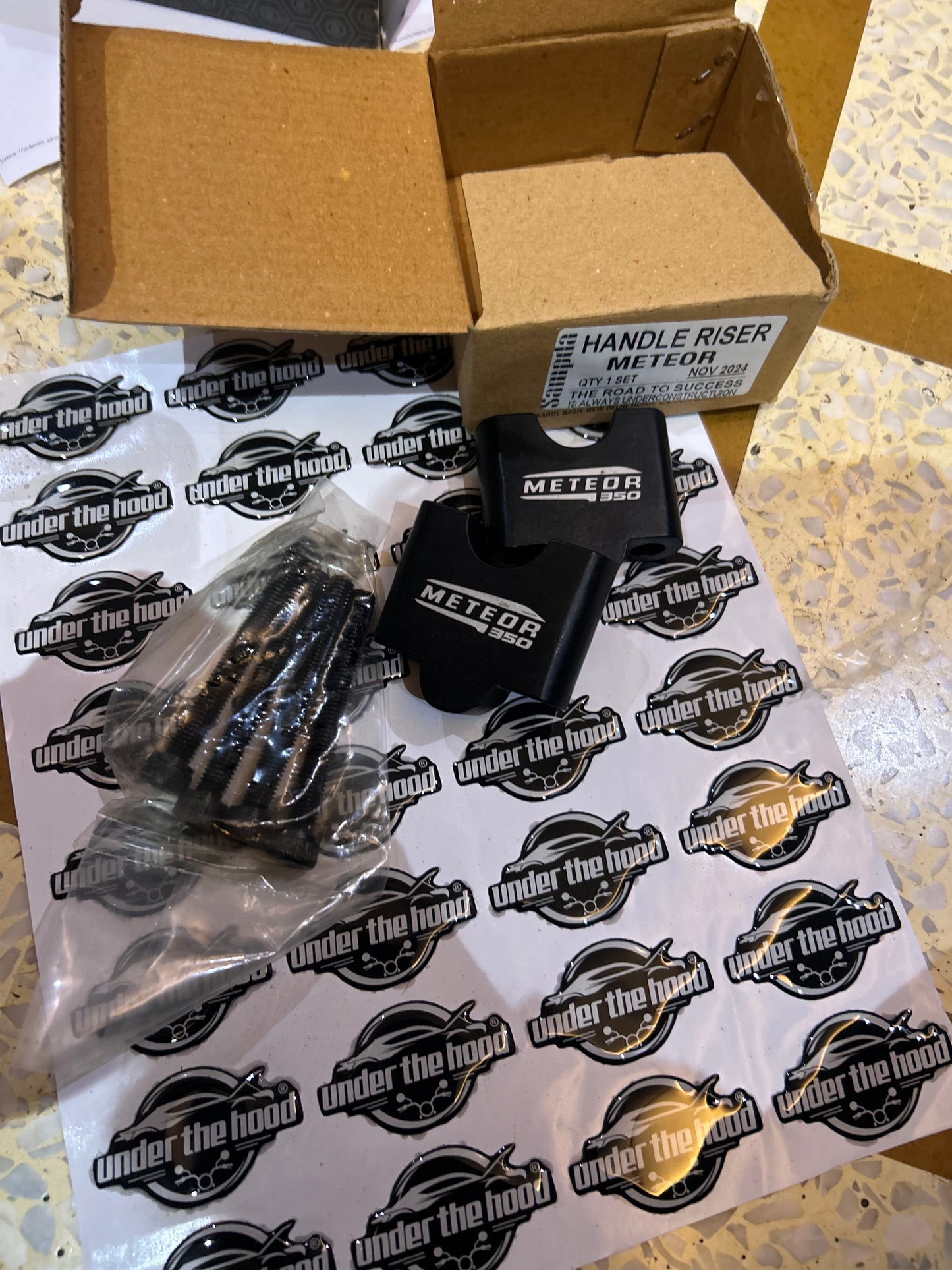 Aftermarket Handlebar Riser for Royal Enfield Meteor 350 – Black CNC Machined Aluminium