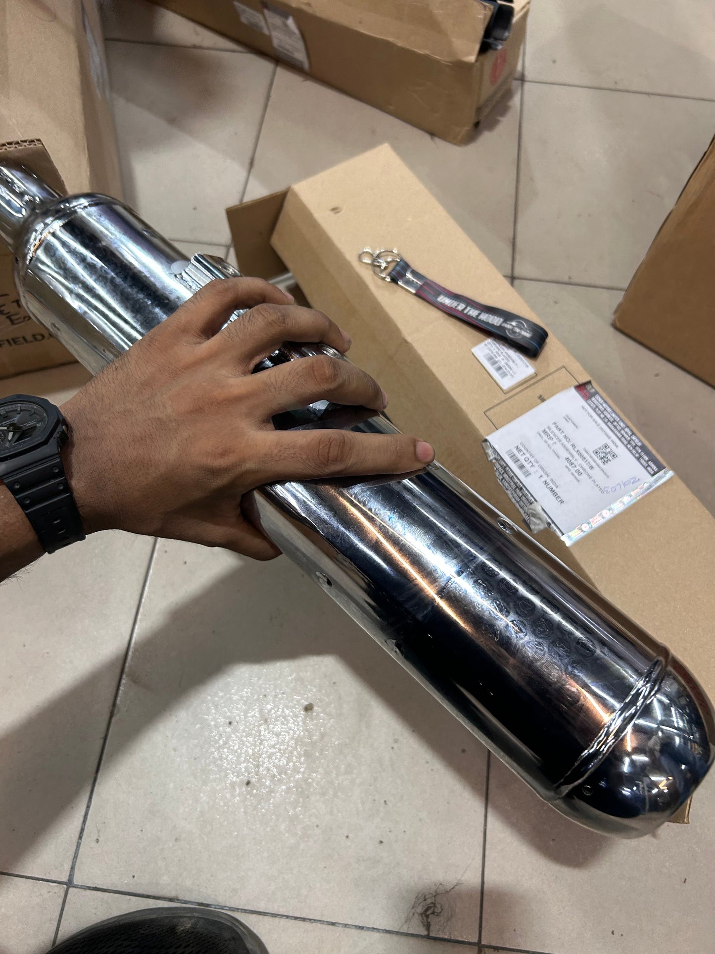 Royal Enfield Meteor 350 Chrome Silencer Assembly RLX00517/B