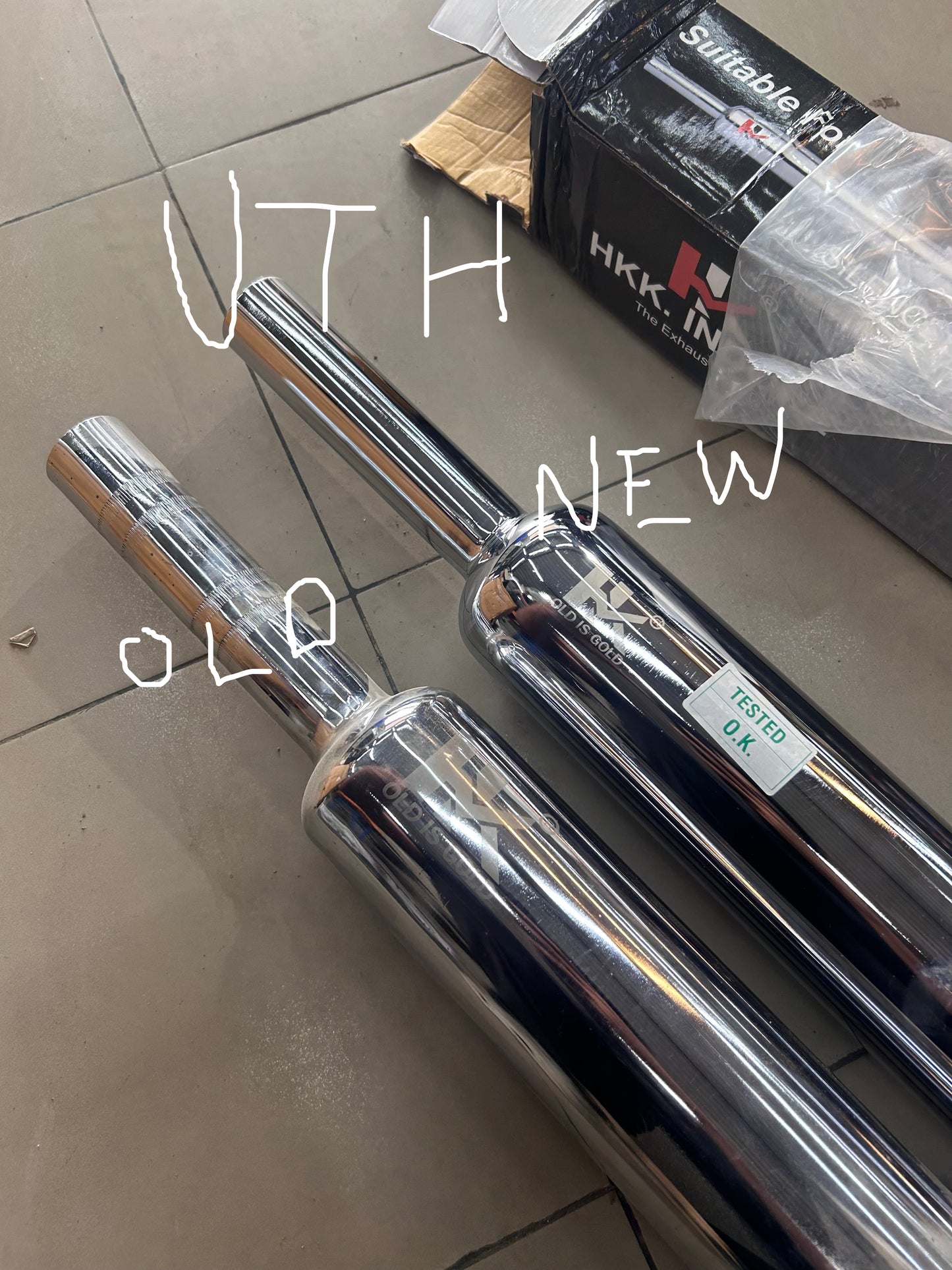 HK Long Punjab Silencer Small Mouth – Direct Fit for Royal Enfield UCE Models