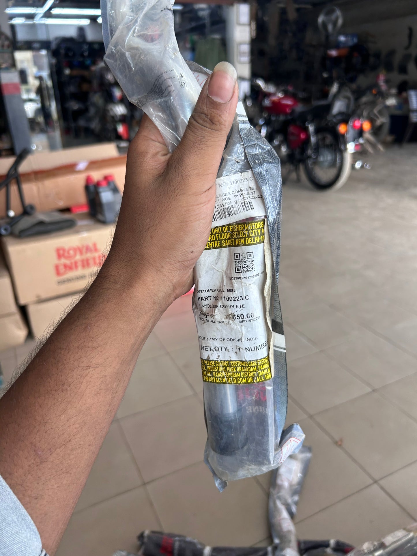 Royal Enfield 1100223/C – Handlebar Complete (Chrome) for Classic 350 Reborn (J-Series, BS6/Euro 5) – Genuine OEM