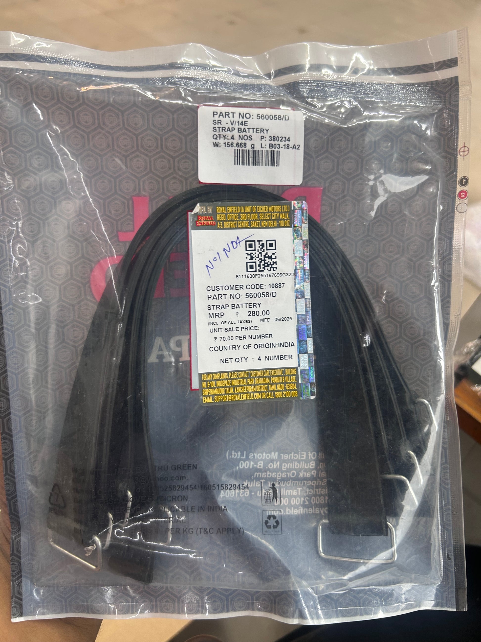 560058/D STRAP BATTERY CARRIER BATTERY BELT FOR ROYAL ENFIELD