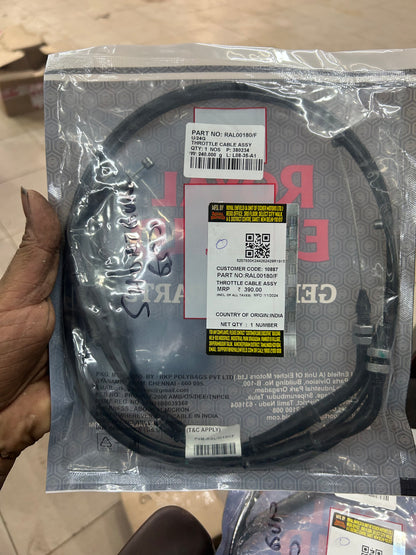 RAL00180/F Royal Enfield Throttle Cable Assembly for Shotgun 650 – OEM Genuine Part Packaged