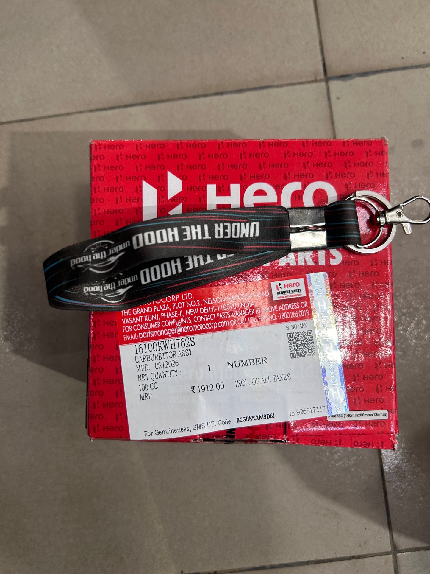 Hero Genuine Carburettor Assembly (Carburetor Assy) for Splendor+ / Passion Plus | Part No 16100KCC942S New Part Number 16100KWH762S