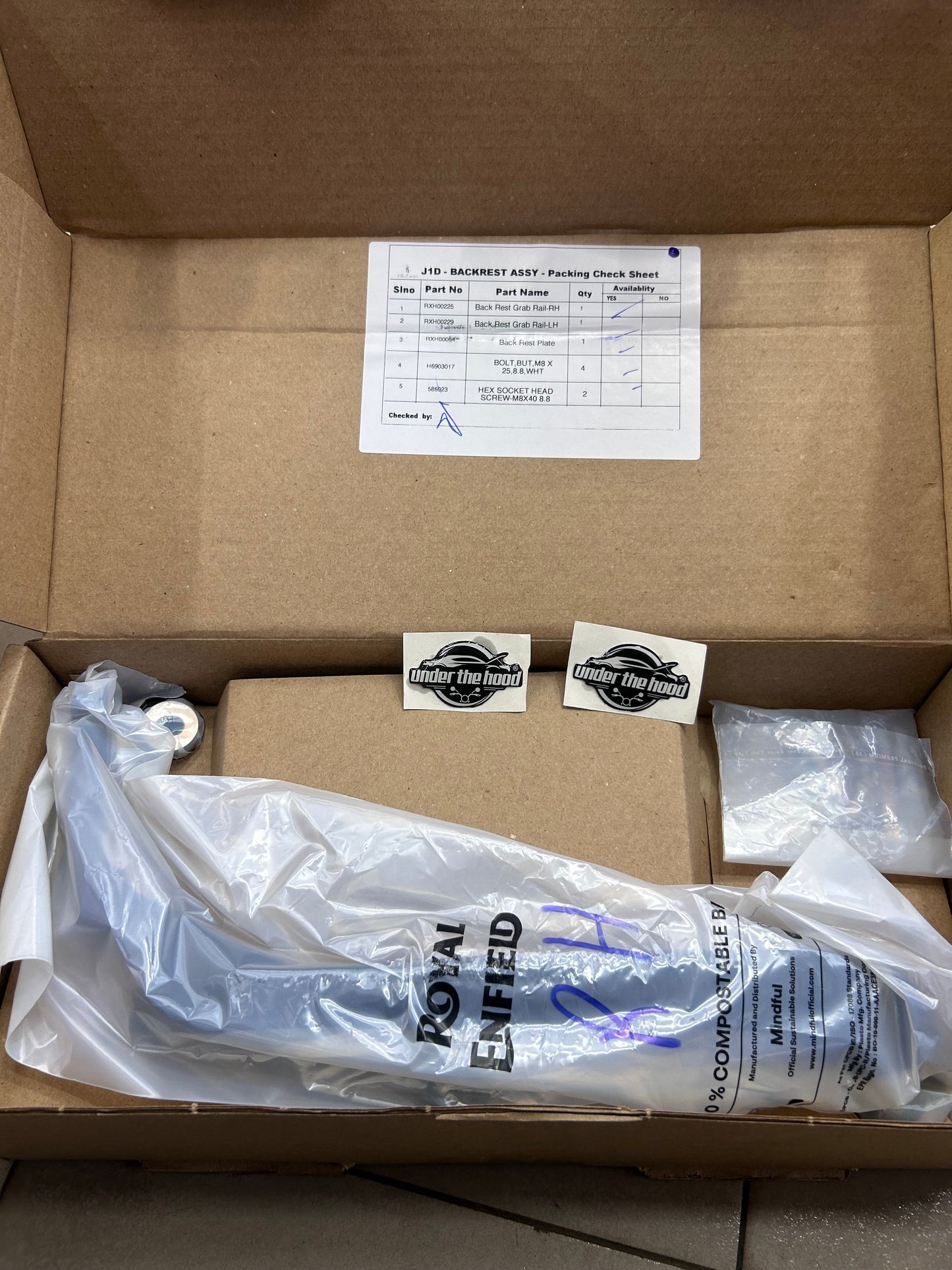 Royal Enfield Black Passenger Backrest Mounts KXA00625 — OEM Cast-Alu Mounts for Meteor 350