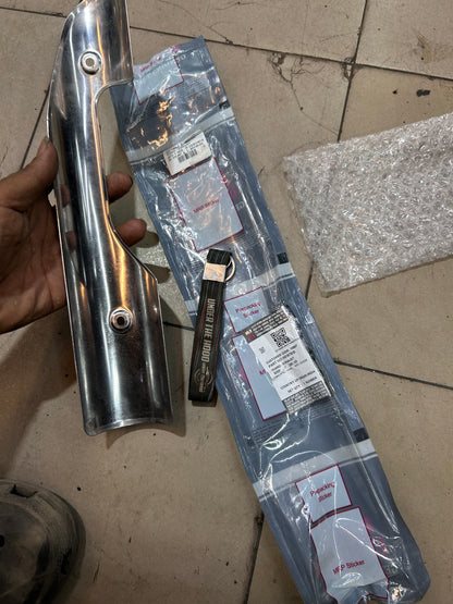 Royal Enfield 591878/B – Exhaust Pipe Guard (OEM Chrome) for Classic 350 & Classic 500 EFI