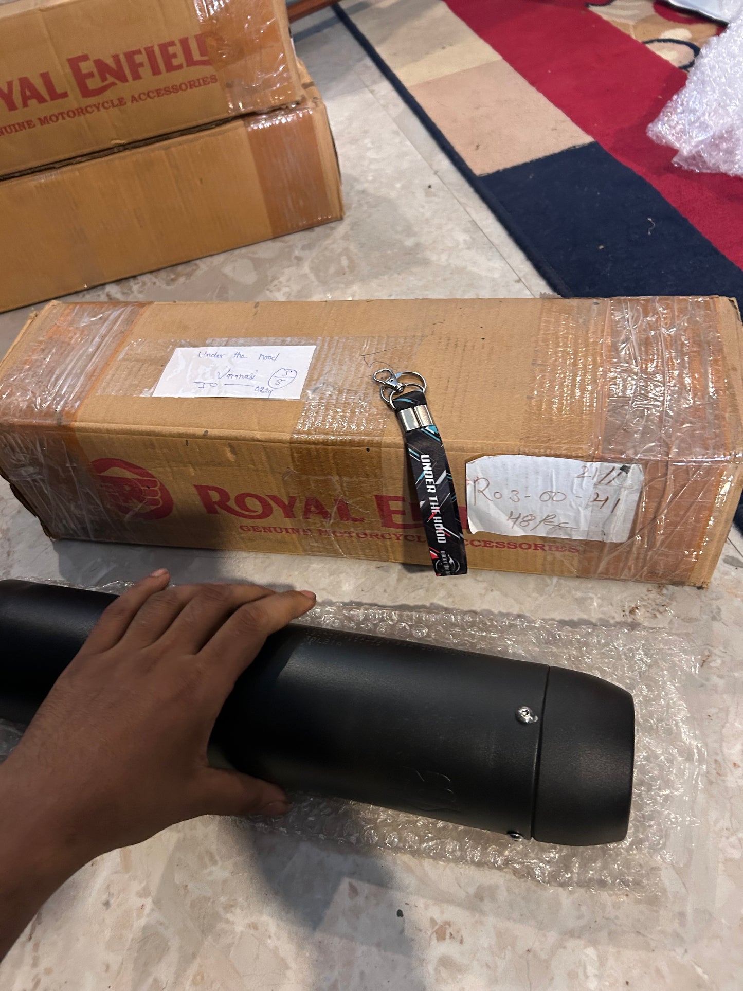 Royal Enfield 1990727 Black Tapered Silencer-IN — OEM Black Exhaust for Classic UCE