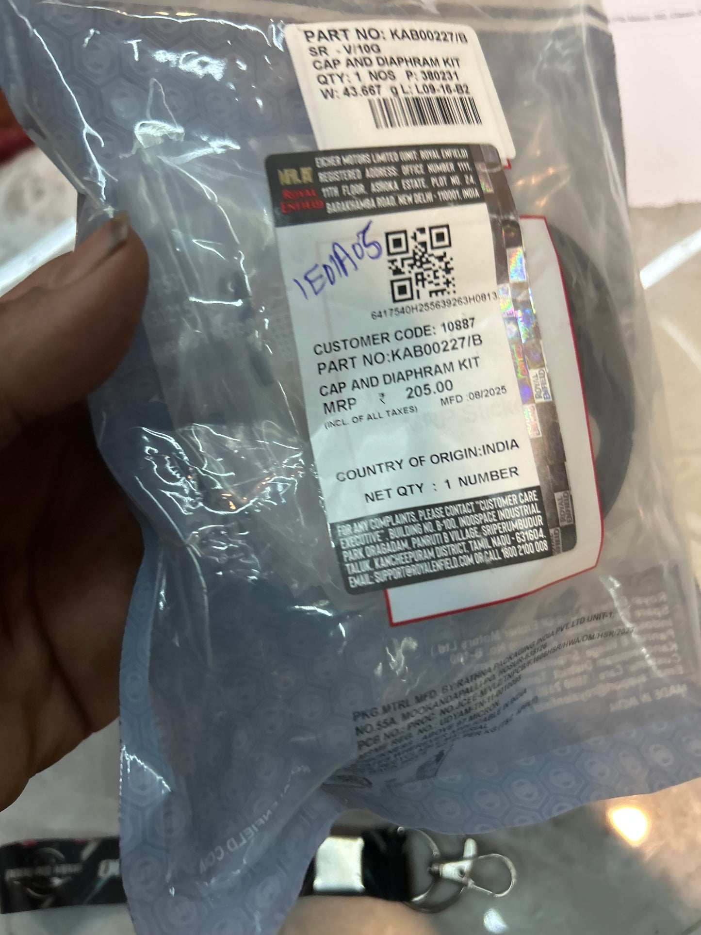 Royal Enfield KAB00227/B – Brake Master Cylinder Cap and Diaphragm Kit | Compatible with Interceptor 650, GT 650, Meteor, Classic Reborn, Hunter, Bullet 350 J