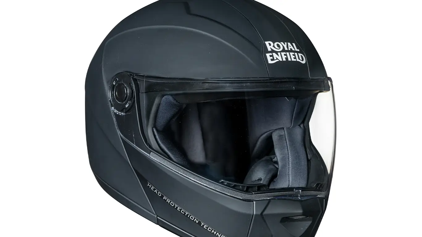 ROYAL ENFIELD MODULAR ADROIT HELMET WITH CLEAR VISOR - MATT BLACK