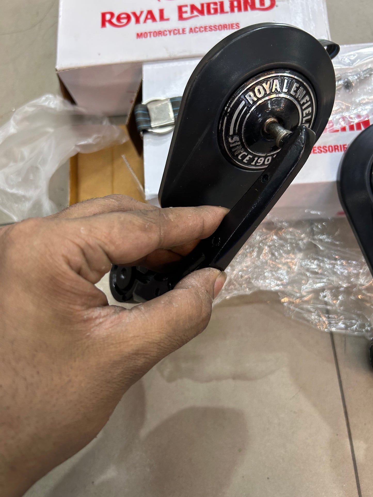 Royal Enfield Touring Style Mirrors (GMA Style Replica) – Triangular Black Mirror Pair for Classic, Bullet, Meteor, Hunter, Himalayan, Interceptor & GT 650
