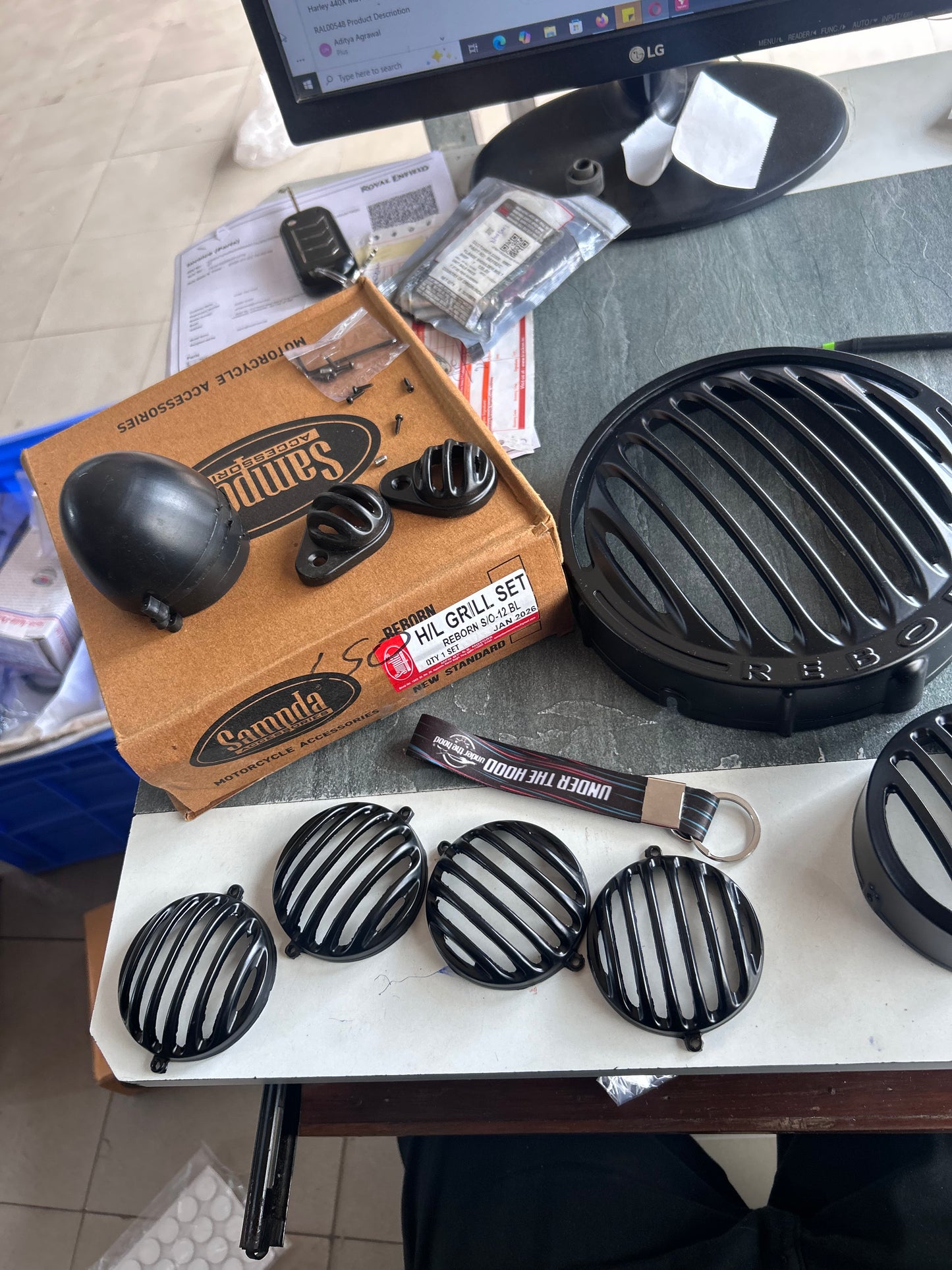 Sampda H/L Grill Set for Royal Enfield Classic 350 Reborn / New Standard – LED Indicator Model or Halogen Indicator Model