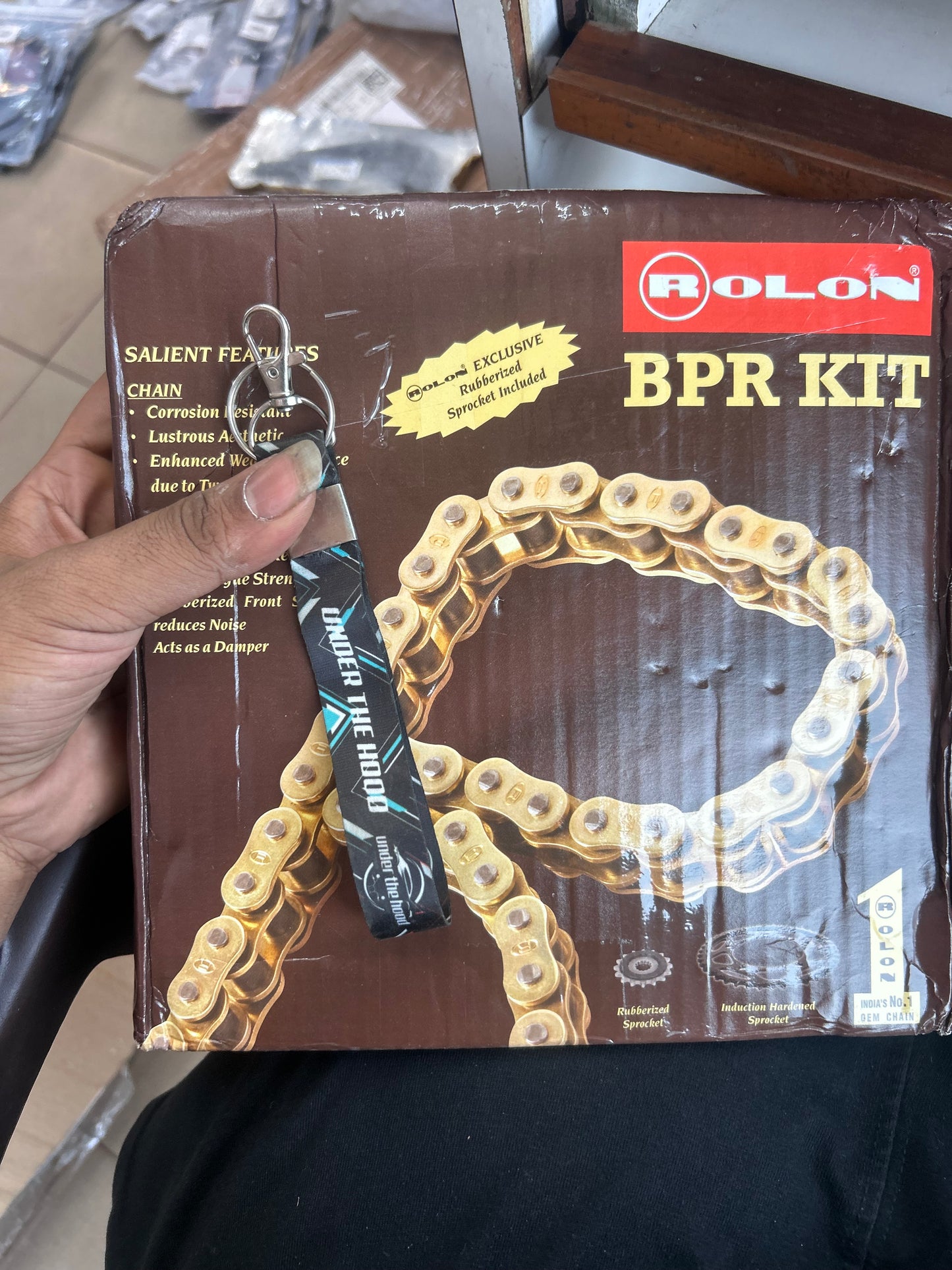 Rolon KIT HAXRC 323NF Brass Noise-Free Chain & Sprocket Kit for Royal Enfield Interceptor 650 / Continental GT 650 (15T / 38T / 100L)