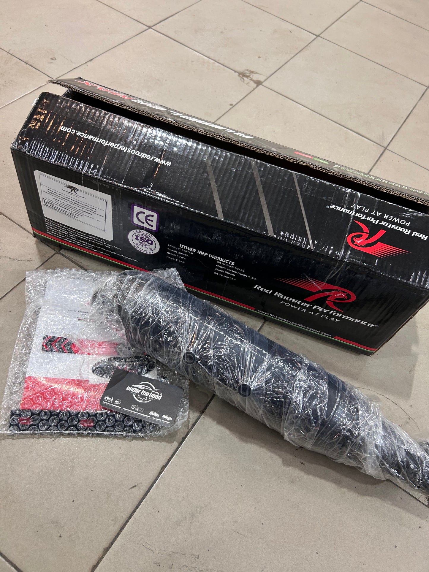 Red Rooster Rumbler Max Black Matte Exhaust for Royal Enfield Hunter 350