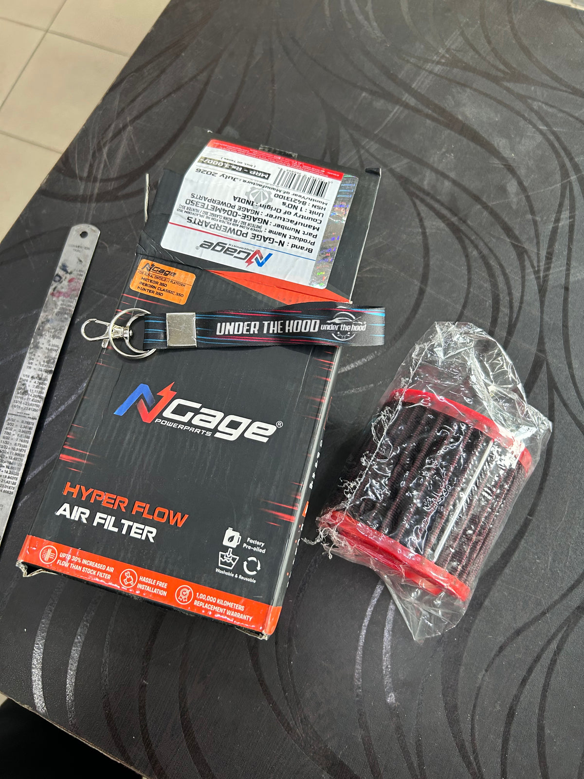 NGage Hyper Flow Performance Air Filter NGAGE-004METE350 for Royal Enfield Meteor 350, Classic 350 Reborn & Hunter 350