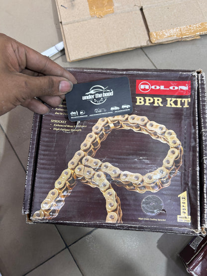 Rolon Brass Chain & Sprocket Kit – KIT BSORC CL270 – Compatible with Royal Enfield Bullet Classic 350