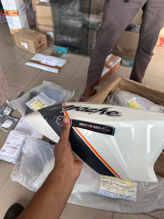 TVS Genuine Apache RTR 160 Right Fuel Tank Cover Pearl White N92229002FD