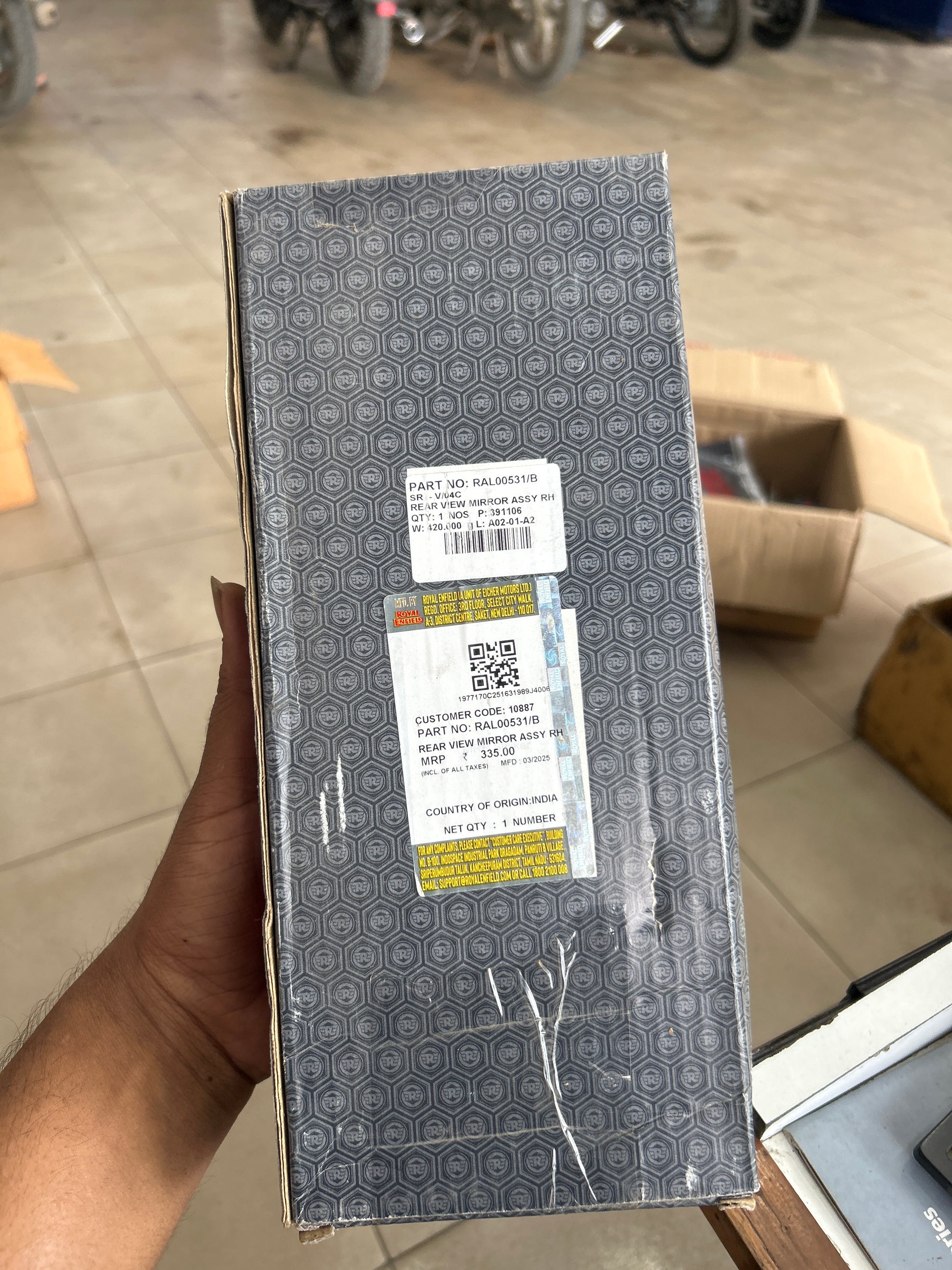 Royal Enfield RAL00531/B Right-Hand Rear View Mirror – OEM