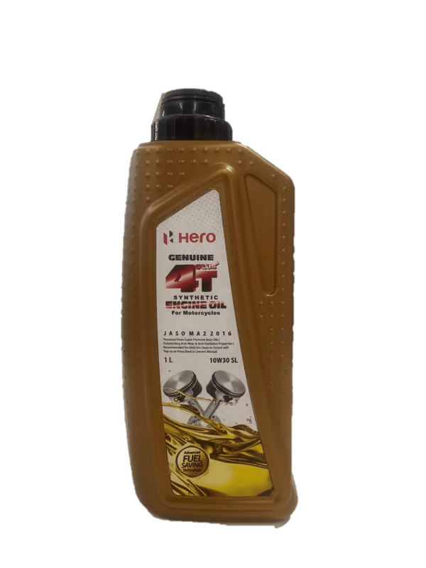 Hero Genuine 4T Plus 10W-30 Synthetic Engine Oil (API SL, JASO MA2) – Bikes (Wet Clutch Safe) – 800/900/1000/1200ml Options – SPDMCYL01SS