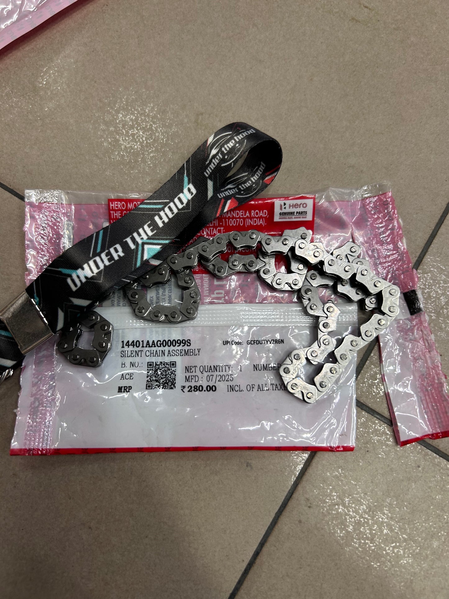 Hero Silent Chain / Cam Chain Assembly – OEM 14401AAG00099S (Glamour / Super Splendor / Xtreme 125)