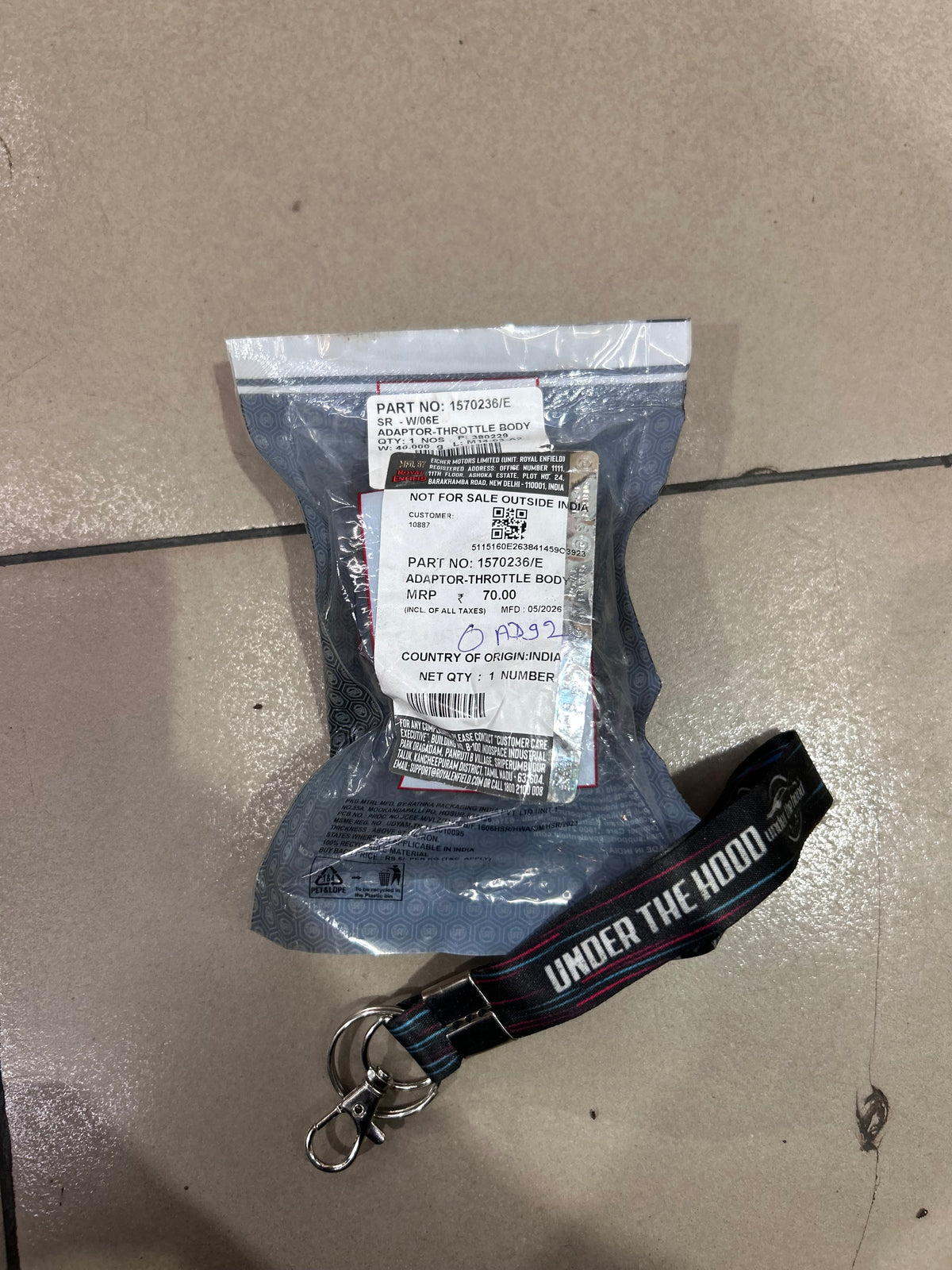 Royal Enfield J-Series 350 Throttle Body Adaptor 1570236