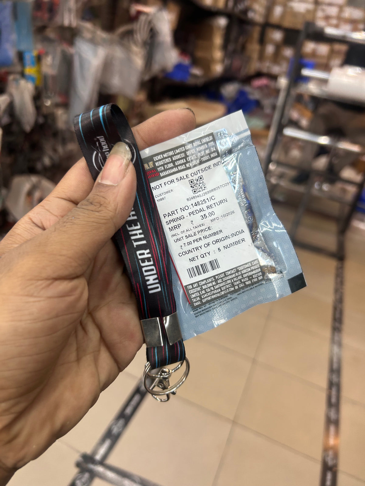 Royal Enfield Interceptor 650, Continental GT 650, Shotgun 650 & Classic 650 Brake Pedal Return Spring – 148251/C – Genuine OEM