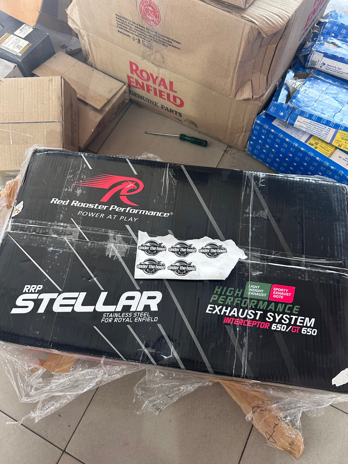 Royal Enfield Interceptor / Continental GT 650 Red Rooster Performance Exhaust – Stellar Edition (Polished & Matte Silver)